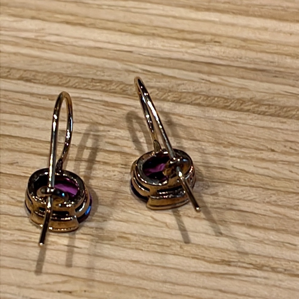 18K Over 925 Silver Lab-Created Alexandrite Ring & Earrings Set - Picture 10 of 12